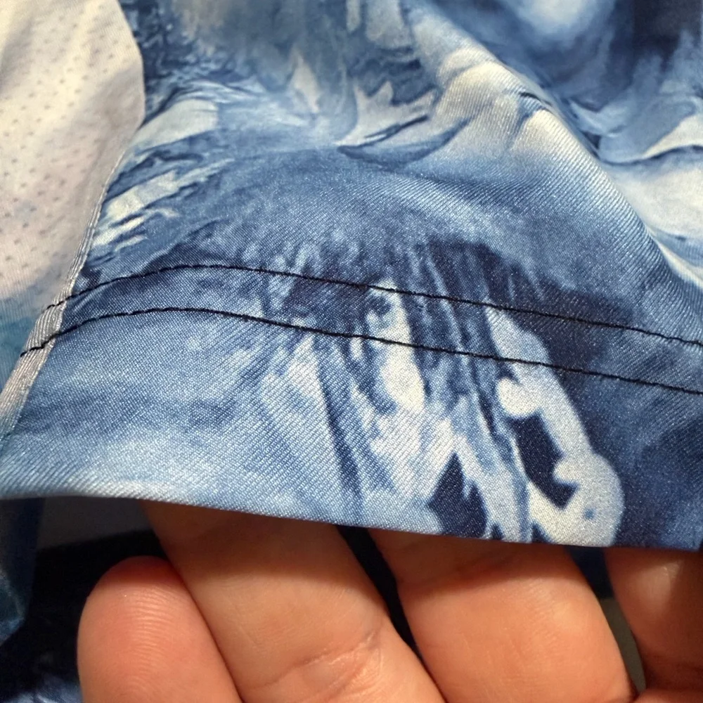 adidas abstract pattern‎ blue swim trunks shorts, men's xl #1343
